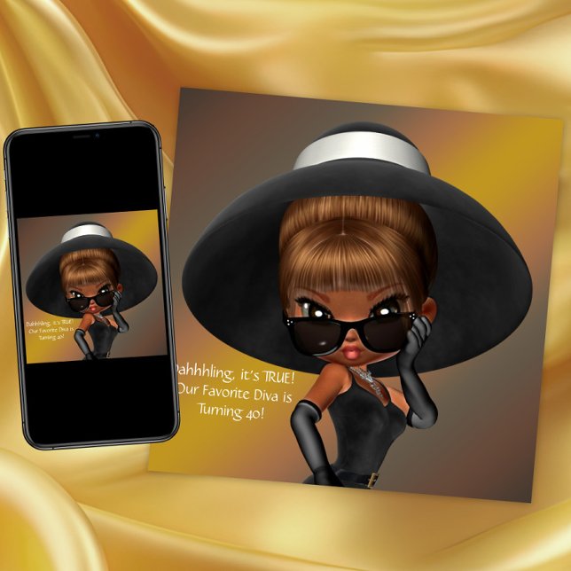 Invitación Fiesta de cumpleaños Diva Favorita Diva (Diva birthday invitation any occasion invitation. Instant download & printed invitation available.)