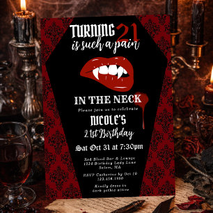 Invitación Fiesta de Cumpleaños Divertida de Horror Gótico de