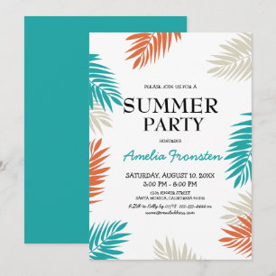 Invitación Fiesta de cumpleaños divertida de palmeras tropica