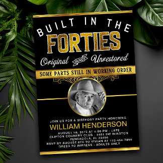 Invitación Fiesta de cumpleaños divertida para hombres constr