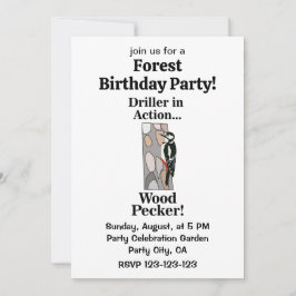Invitación Fiesta de cumpleaños divertida para pájaros carpin