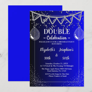 Invitación Fiesta de cumpleaños doble conjunta para adultos