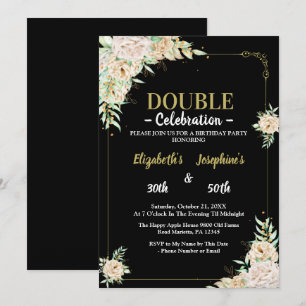 Invitación Fiesta de cumpleaños doble conjunta para adultos  