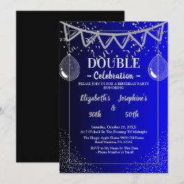 Invitación Fiesta de cumpleaños doble conjunta para adultos |