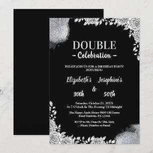 Invitación Fiesta de cumpleaños doble conjunta para adultos