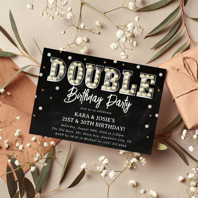 Invitación Fiesta de Cumpleaños Doble para Adultos Rústicos (Subido por el creador)
