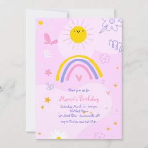Invitación Fiesta de cumpleaños Doodles