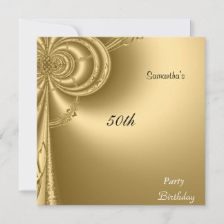 Invitación Fiesta de Cumpleaños Dorada