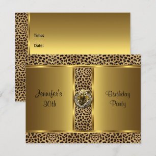 Invitación Fiesta de Cumpleaños Dorado Exótico Leo