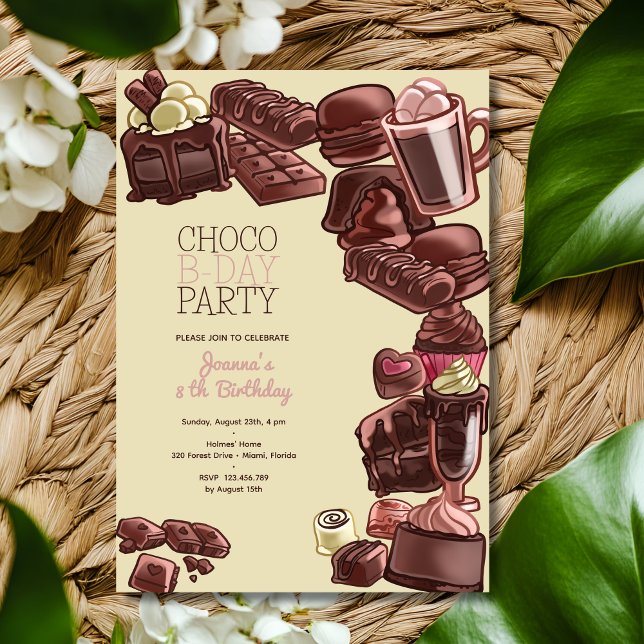 Invitación Fiesta de cumpleaños dulce de chocolate (Subido por el creador)