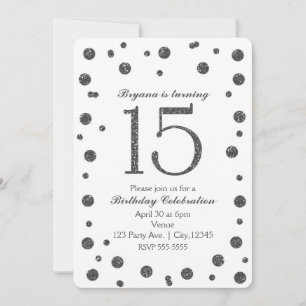 Invitación Fiesta de Cumpleaños Dulces 15 Puntos de Brillo de