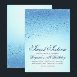Invitación Fiesta de Cumpleaños Dulces 16 con Brillo Azul Chi<br><div class="desc">Personalizar para cualquier evento</div>