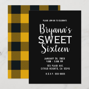 Invitación Fiesta de Cumpleaños Dulces 16 con Cuadros de Búfa