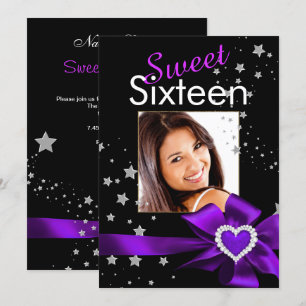 Invitación Fiesta de Cumpleaños Dulces 16 Corazón Foto Estrel
