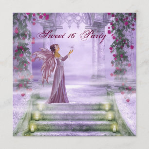 Invitación Fiesta de Cumpleaños Dulces 16 de la Princesa Púrp