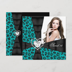 Invitación Fiesta de Cumpleaños Dulces 16 Dieciséis Leopard T
