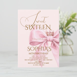 Invitación Fiesta de cumpleaños Elegance Glam Pink Sweet 16