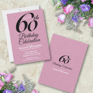 Invitación Fiesta de cumpleaños elegante con brillo rosa para