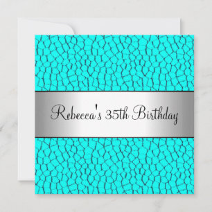 Invitación Fiesta de Cumpleaños Elegante de 35 años con Estam