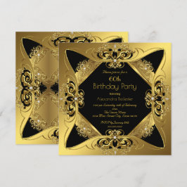 Invitación Fiesta de cumpleaños elegante de 60 años Diamante