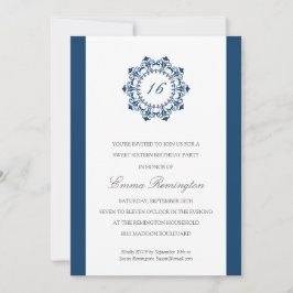 Invitación Fiesta de cumpleaños elegante de los azules