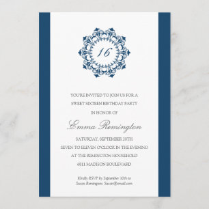 Invitación Fiesta de cumpleaños elegante de los azules