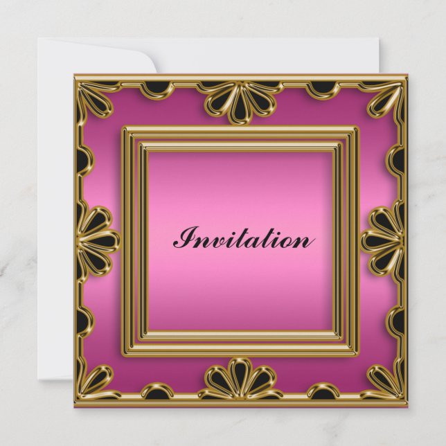Invitación Fiesta de cumpleaños elegante de mujere (Anverso)