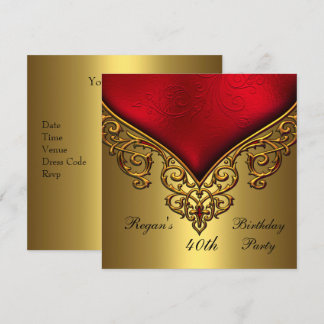 Invitación Fiesta de Cumpleaños Elegante del 40 Aniversario J