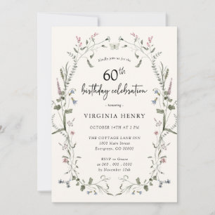 Invitación Fiesta de cumpleaños elegante número 60