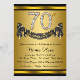Invitación Fiesta de cumpleaños elegante número 70