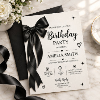 Invitación Fiesta de cumpleaños elegante para adultos