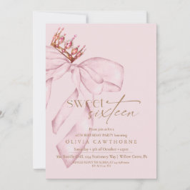 Invitación Fiesta de cumpleaños elegante rosa dorado Sweet Si