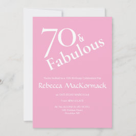 Invitación Fiesta de cumpleaños elegante y fabulosa de 70 año