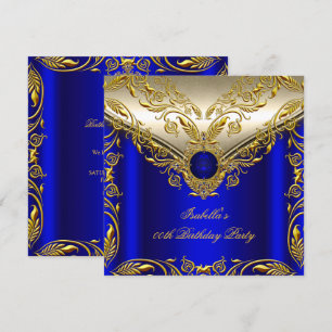 Invitación Fiesta de Cumpleaños Elite Elegante con Azul Real 