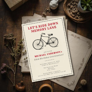 Invitación Fiesta de cumpleaños emblemática con bicicleta ant