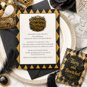 Invitación Fiesta de Cumpleaños Embrujada de Masquerada Gótic