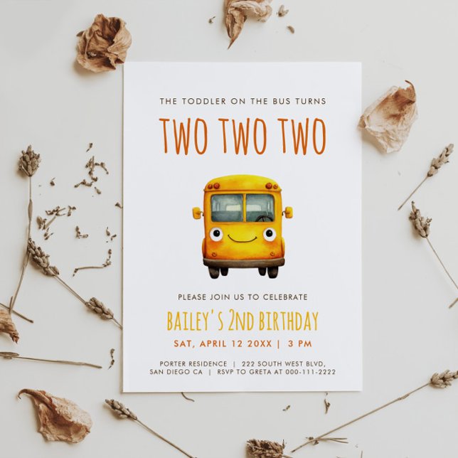 Invitación Fiesta de Cumpleaños en Autobús Escolar (Subido por el creador)