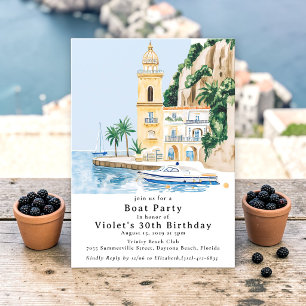 Invitación Fiesta de Cumpleaños en Barco de Villa Acuarela