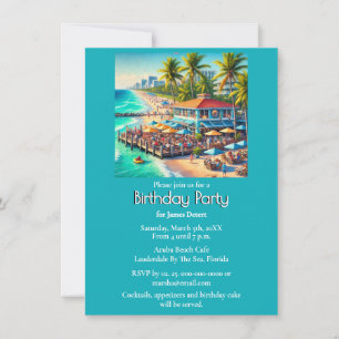 Invitación Fiesta de cumpleaños en Beach Cafe