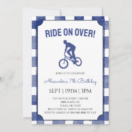 Invitación Fiesta de Cumpleaños en Bicicleta BMX de Cuadros A