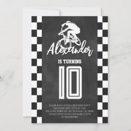 Invitación Fiesta de Cumpleaños en Bicicleta BMX de Pizarra
