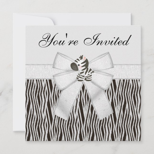 Invitación Fiesta de cumpleaños en blanco y negro para la imp (Anverso)