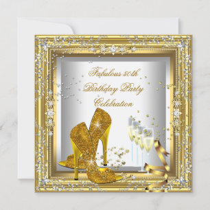 Invitación Fiesta de Cumpleaños en Champán con Tacones Altos