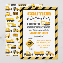 Invitación Fiesta de cumpleaños en construcción