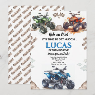 Invitación Fiesta de cumpleaños en cuatriciclo ATV