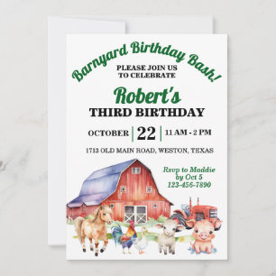 Invitación Fiesta de cumpleaños en el corral