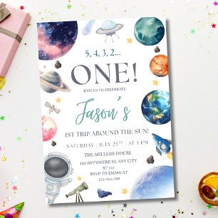 Invitación Fiesta de cumpleaños en el espacio exterior Astron