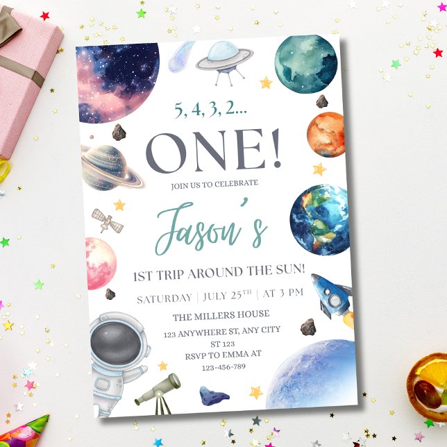 Invitación Fiesta de cumpleaños en el espacio exterior Astron (Subido por el creador)