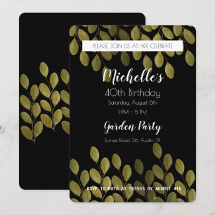 Invitación Fiesta de cumpleaños en el jardín acuarela Gran In