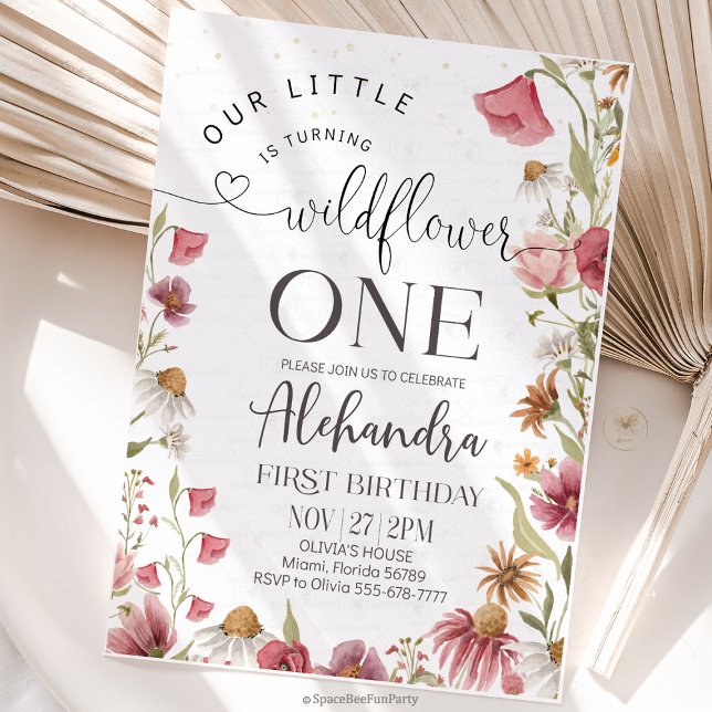 Invitación Fiesta de Cumpleaños en el Jardín de Flores Silves (wildflower invitation, birthday invitation, garden party, floral design, pastel flowers, botanical, )
